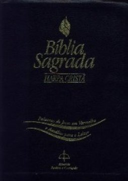 BIBLIA SAGRADA HARPA CRISTA LETRA GIGANTE LETRA VERMELHA COURO BONDED PRETA