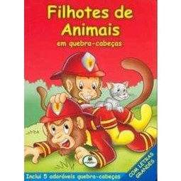 Filhotes de Animais em Quebra-Cabeça: Com Letras Grandes