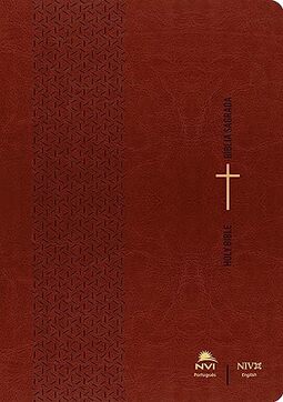 Bíblia NVI Português/inglês - Capa Luxo - Marrom