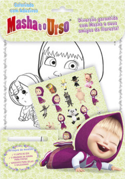 Masha e o urso - Colorindo com adesivos