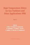 High Temperature Alloys for Gas Turbines and Other Applications 1986