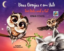 Duas corujas e um gato / Two owls and a cat