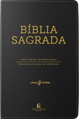Bíblia NVI, Couro Soft, Preto, Letras Vermelhas, Índice de Dedo, Leitura Perfeita