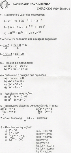 Exercícios de Matemática Vol.3