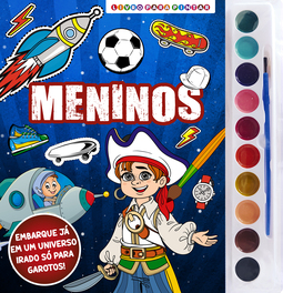 Meninos livro para pintar com aquarela