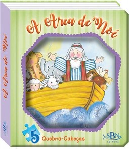 Janelinha lenticular bíblica com quebra-cabeças: Arca de Noé