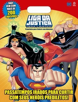 Liga da Justiça: prancheta para colorir com adesivos