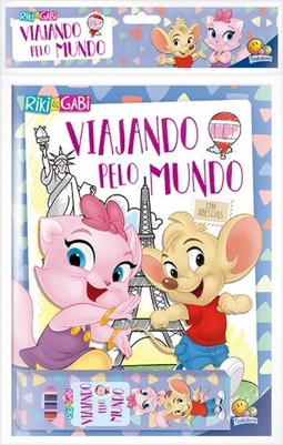 Riki & Gabi - Viajando pelo Mundo - Kit Livro + Lápis de Cor