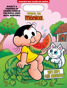Turma da Mônica - Prancheta para colorir com adesivos - Magali