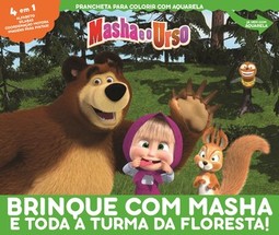 Masha e o urso: prancheta para colorir com aquarela
