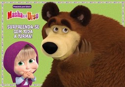 Masha e o urso: prancheta para colorir