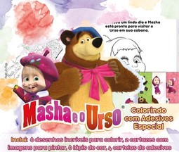 Masha e o urso: colorindo com adesivos especial