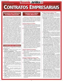 RESUMAO JURIDICO 40: CONTRATOS EMPRESARIAIS