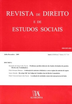Revista de direito e de estudos sociais: ano L (XXIII da 2ª série) - N.ºs 3-4