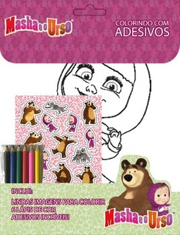Masha e o urso: colorindo com adesivos