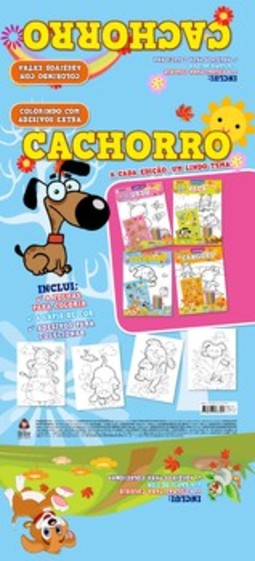 Cachorro: colorindo com adesivos extra