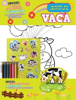 Vaca: colorindo com adesivos extra