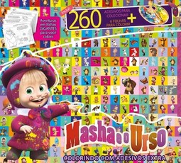 Masha e o urso: colorindo com adesivos extra