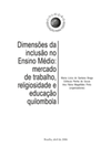 Dimensões da inclusão no Ensino Médio: mercado de trabalho, religiosidade e educação Quilombola