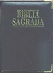 Bíblia Sagrada: Azul Escuro, Capa de Agenda e Beiras Douradas