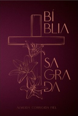 Bíblia ACF, Soft touch, Capa dura, Cruz floral, Leitura Perfeita