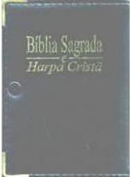Bíblia Sagrada e Harpa Cristã: Preta, Capa Carteira e Botão de Pressão