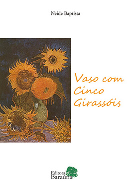 Vaso com cinco girassóis