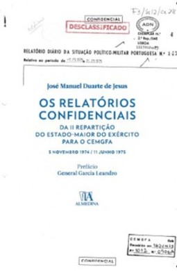 Os relatórios confidenciais da II repartição do estado-maior do exército para o CEMGFA