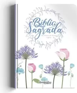 Bíblia RC gigante - Capa semi luxo floral branca