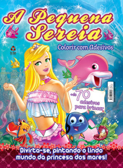 A pequena sereia - Colorir com adesivos