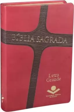 Bíblia Sagrada Letra Gigante - Couro sintético Vermelho e marrom