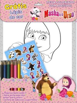 Masha e o urso: mega colorindo com adesivos