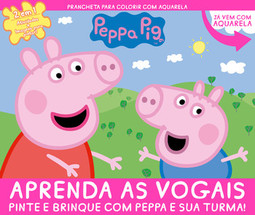 Peppa Pig - Prancheta para colorir com aquarela