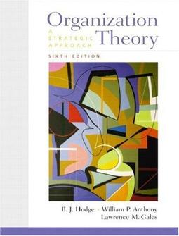 ORGANIZATION THEORY - A STRATEGIC APPROACH