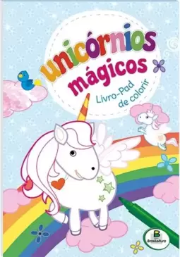 Unicórnios Mágicos - Livro-Pad de Colorir Azul