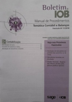 Temática contábil e balanços (Manual de procedimentos)