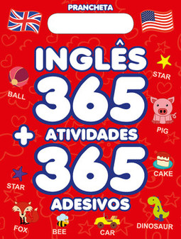 Prancheta inglês 365 atividades + 365 adesivos
