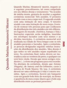 Quando Marina Abramovic Morrer
