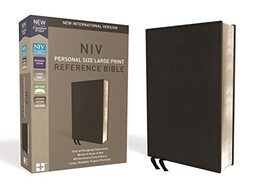 NIV, Personal Size Reference Bible, Large Print, Premium Leather, Black, Red Letter Edition, Comfort Print