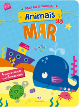 Animais do mar: 4 quebra-cabeças com 6 peças cada