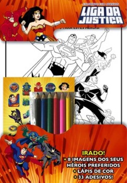 Liga da Justiça: colorindo com adesivos