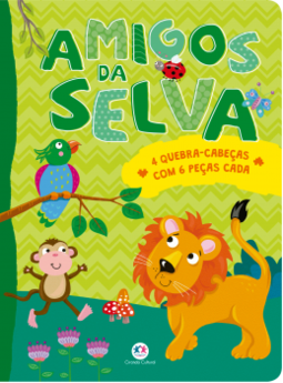 Amigos da selva: 4 quebra-cabeças com 6 peças cada