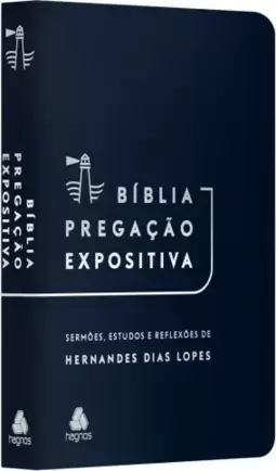 Bíblia Pregação Expositiva | RA | PU luxo azul escuro