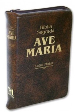 Bíblia sagrada: letra maior - Marrom - Zíper