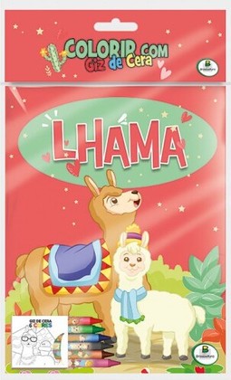 Colorir com Giz de Cera: Lhama