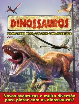 Dinossauros: prancheta para colorir com adesivos