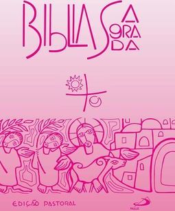 BÍBLIA, EDIÇÃO PASTORAL - MÉDIA ZÍPER - ROSA