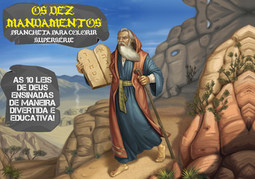 Os dez mandamentos - Prancheta para colorir- Supersérie
