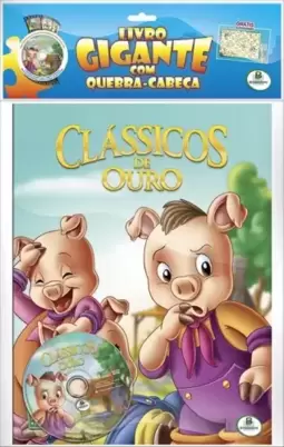 Livro gigante com quebra cabeça: Clássicos de ouro