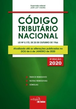 Código tributário nacional 2020: lei nº 5.172, de 25 de outubro de 1966